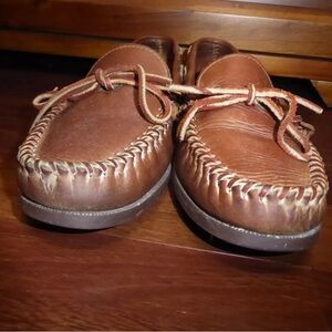 Vintage Polo Ralph Lauren Country Leather Moccasin Loafer Brown Men sz 10
